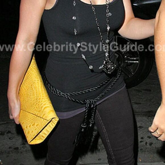 NEW JJ Winters Hilary Duff Kristen Cavallari Clutch Beige Cream Croc Leather - Picture 15 of 16